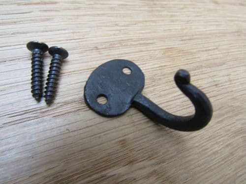 Handforged Bean End 40mm Hook Black Wax