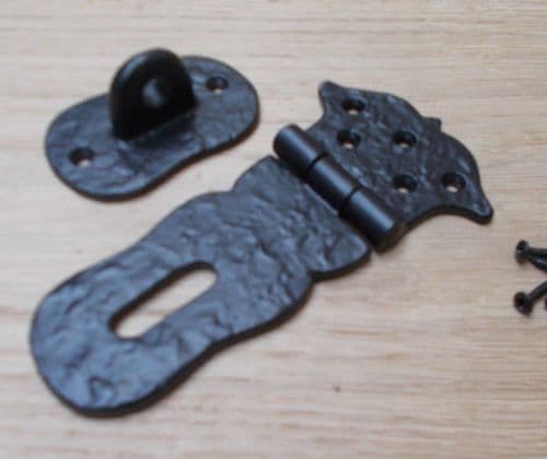 Hasp And Staple Black Cast Iron