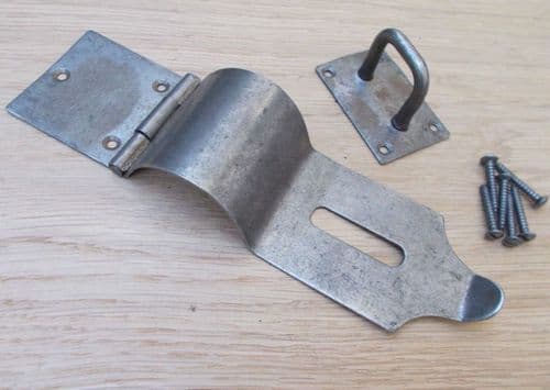 Hasp And Staple Bull Nose Antique Iron