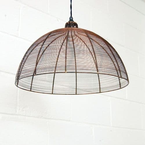 Large 20 Inch Metal Wire Light Shade Antique Copper