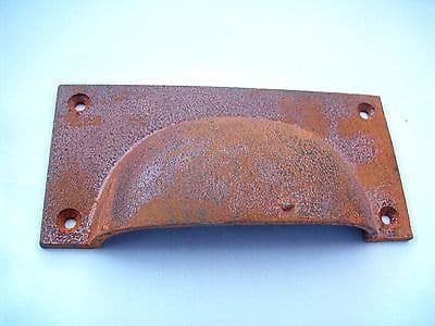 Large Aged Rustic/Rust Cup Pull Handle Drawer Cupboard Canet kitchen Handle