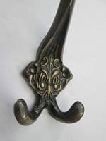 LARGE CAST IRON TRIPLE DOUBLE HAT AND & COAT HOOK DECORATIVE VINTAGE OLD DESIGN