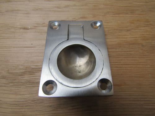 Large Rectangular Ring Pull Satin Chrome