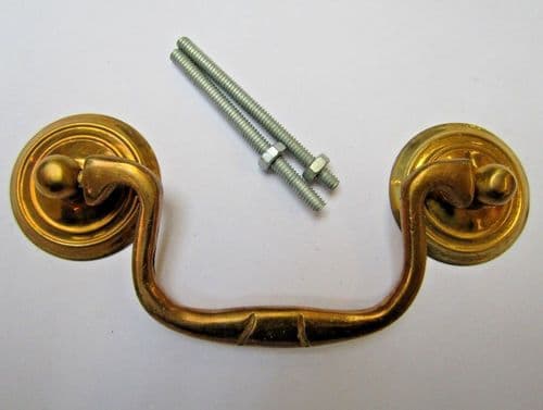 Large Swan Neck Pull Handle Dull Brass