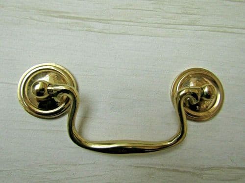 Large Swan Neck Pull Handle Polished Brass