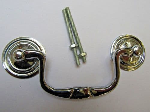 Large Swan Neck Pull Handle Polished Chrome