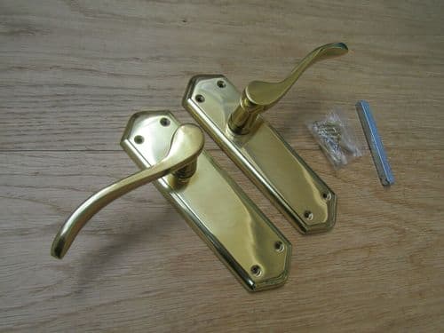 Lever Latch Door Handle Turin Polished Brass