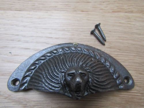 Lion Head Cup Pull Antique Iron