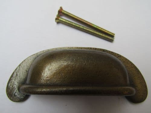 Lipped Rear Fix Cup Pull Handle Antique Brass