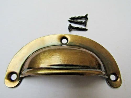 Lugged Pressed Steel Cup Pull Burnished Antique Brass