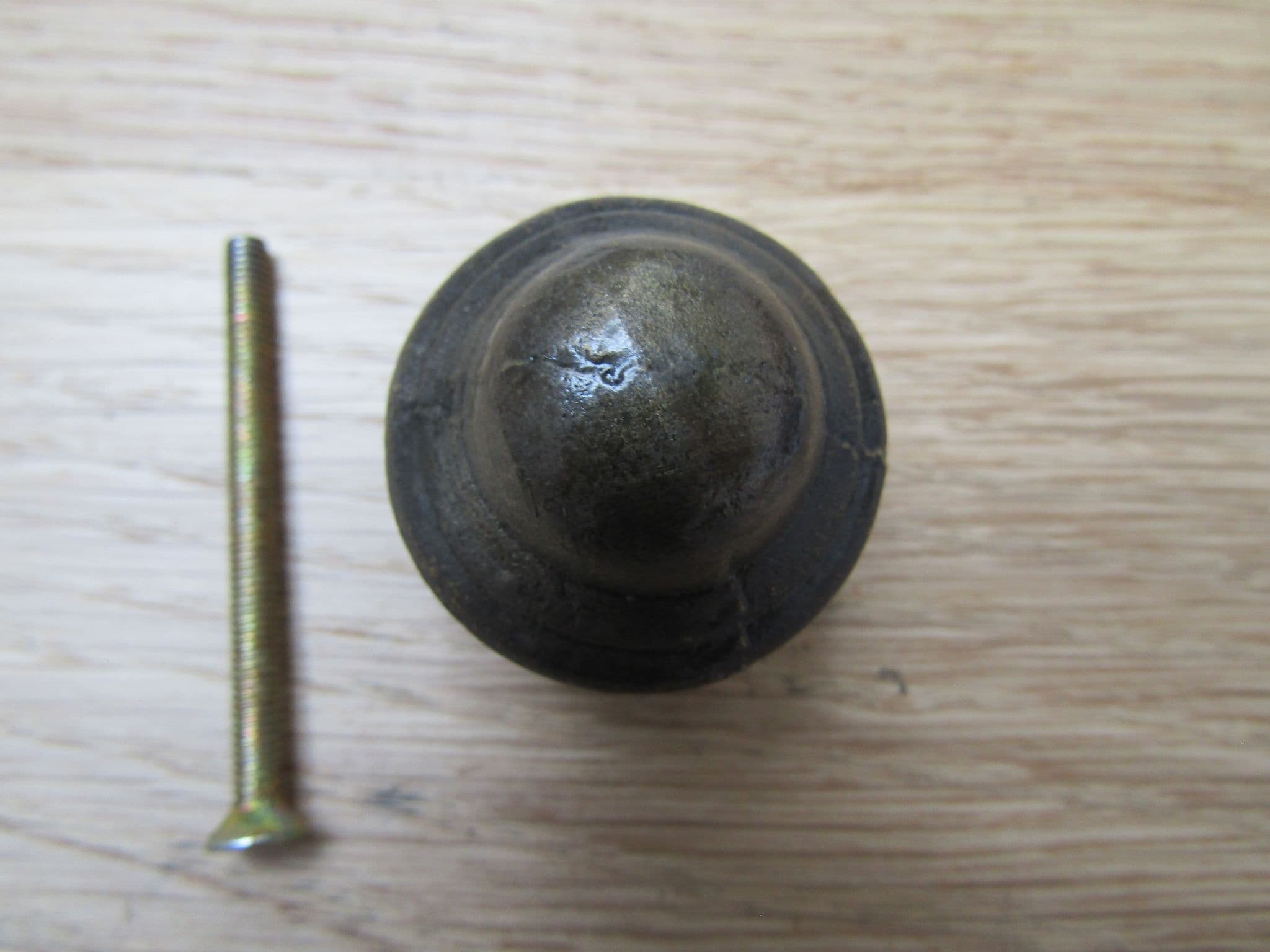 Mushroom Stepped Cupboard Knob Antique Brass