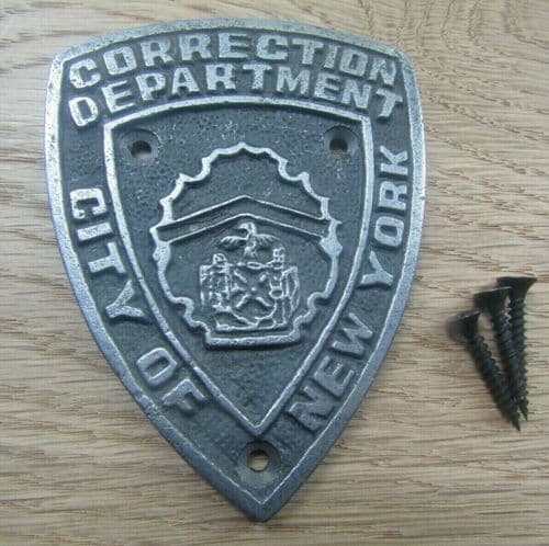 New York Correction Department Plaque