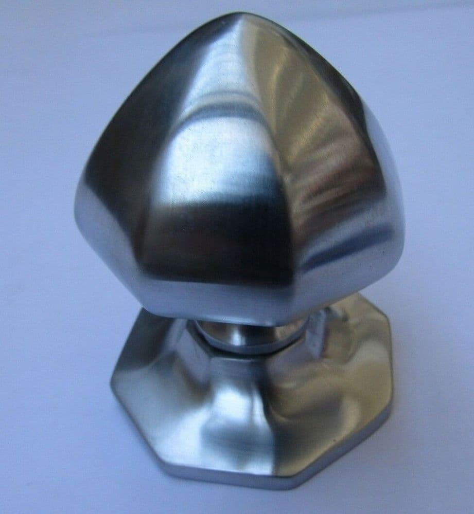 Octagonal Centre Door Knob Satin Chrome