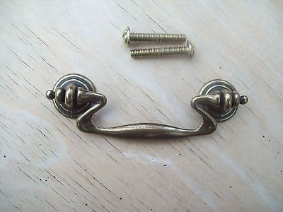 OLD ANTIQUE BRASS SWING CANET CUPBOARD DRAWER DOOR PULL HANDLES