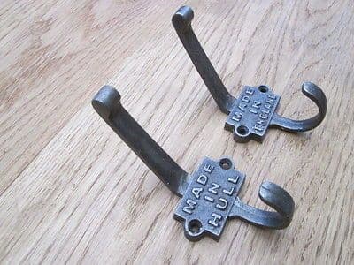 OLD VINTAGE STYLE FANCY DECORATIVE CAST IRON HAT & AND COAT HOOK HANGING HANGER