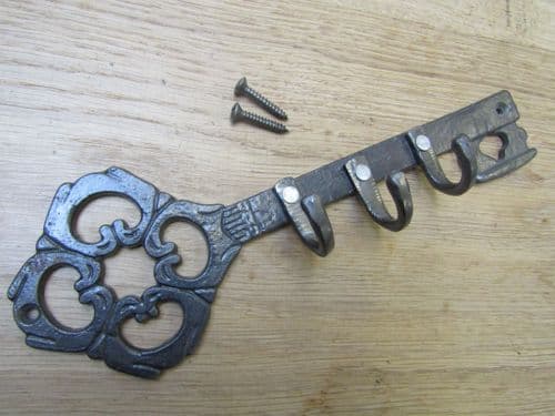 Ornate Cast Iron Key Hanger Antique Iron