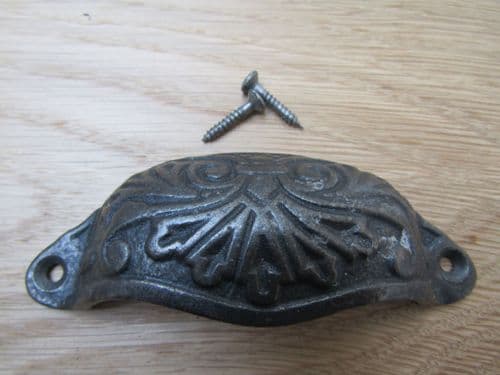 Ornate Cup Pull Handle Antique Iron