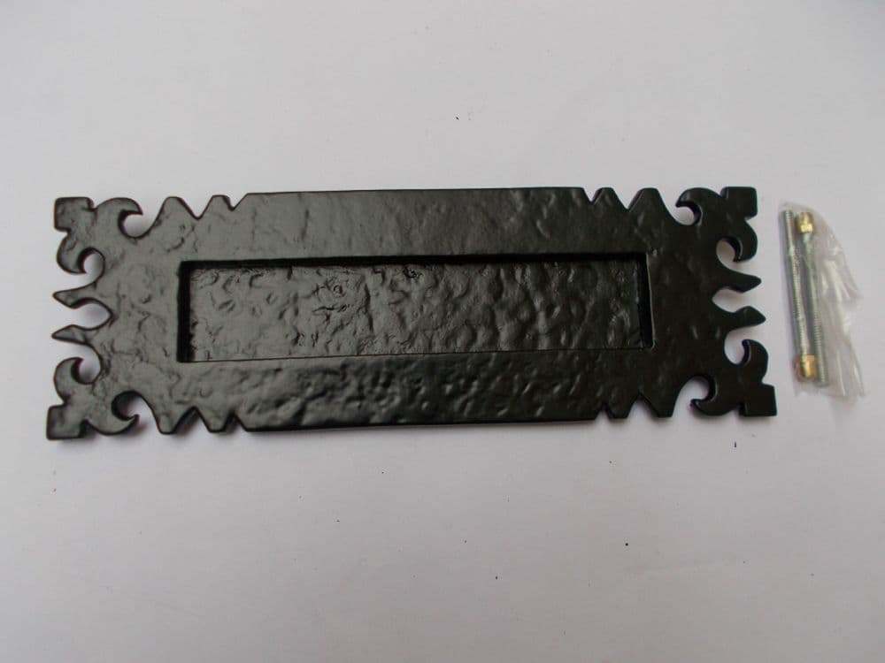 Ornate Gothic Letter Plate Black Antique