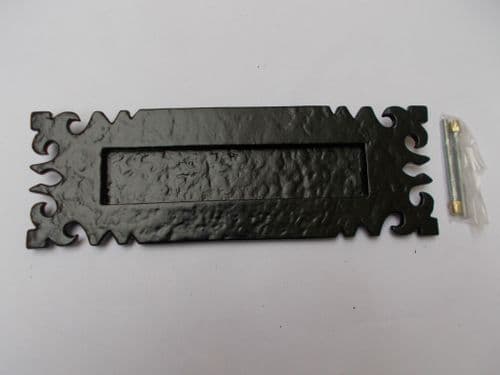 Ornate Gothic Letter Plate Black Antique