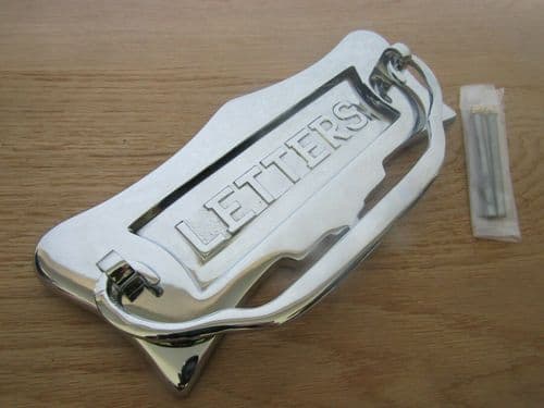 Ornate Postal Knocker Letters Embossed Polished Chrome