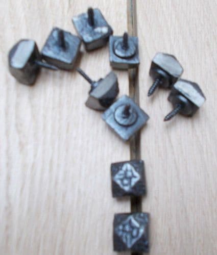 Pack Of 10 Door Studs Beaten/Hammered Antique Iron