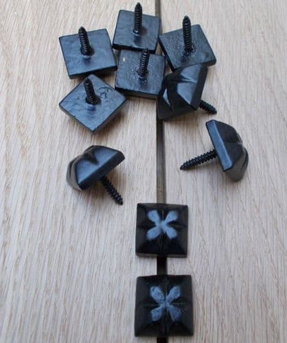 Pack Of 10 Door Studs Ornate Decorative Black Antique