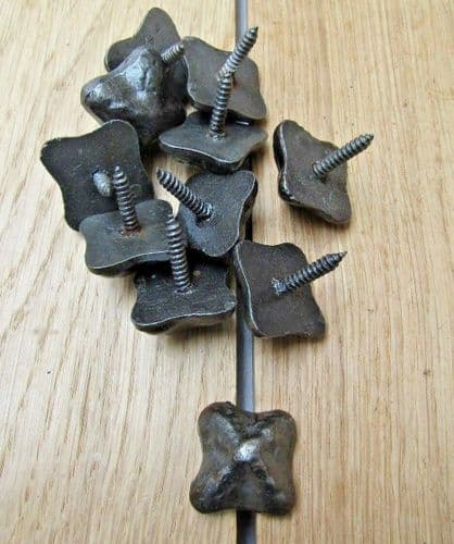 Pack Of 10 Door Studs Textured Antique Iron