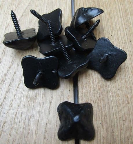 Pack Of 10 Door Studs Textured Black Antique