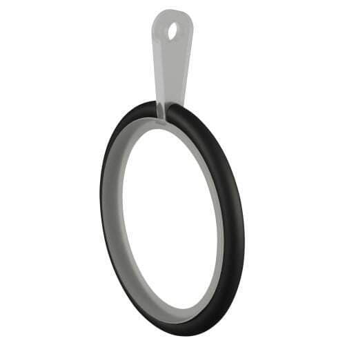 Pack Of 10 Metal Cafe Curtain Pole Rings Black