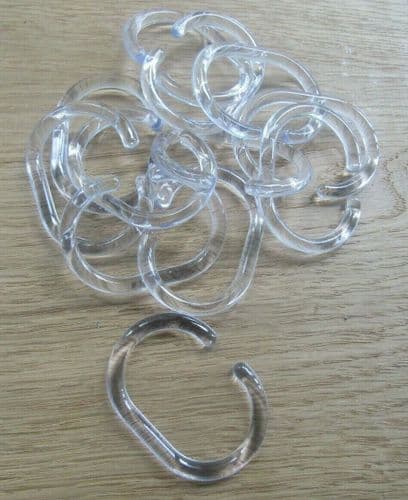 Pack Of 12 Croydex Shower Curtain Pole Rings Clear