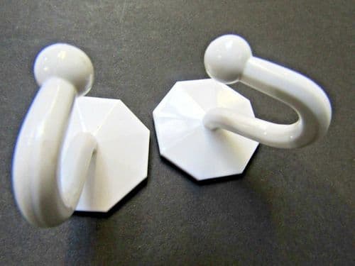 Pack Of 2 Self Adhesive Hook White