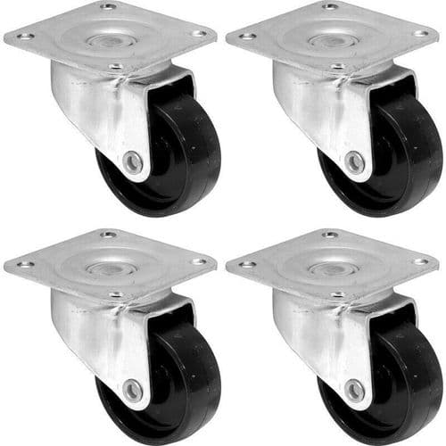 Pack Of 4 Light Duty Castors 30mm