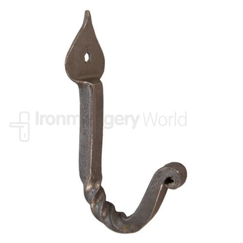 Pack Of 5 Leaf Twisted Hooks Antique Iron