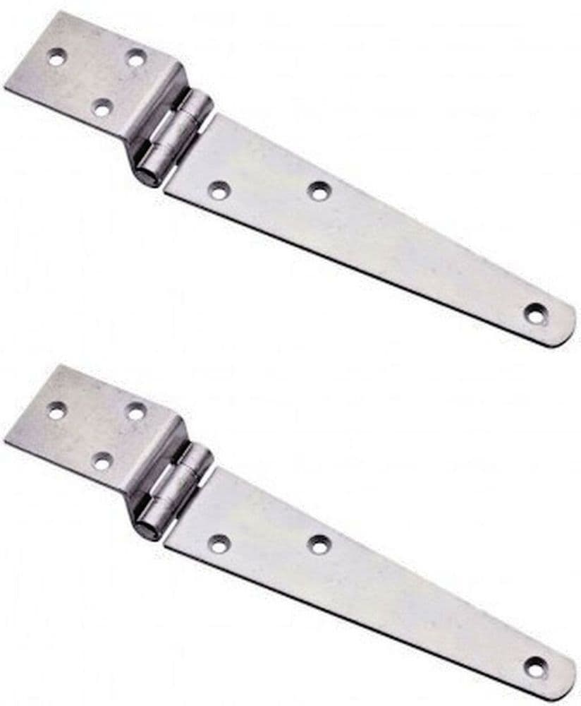 Pair Of 10" Cranked Steal Strap Hinges Antique Iron