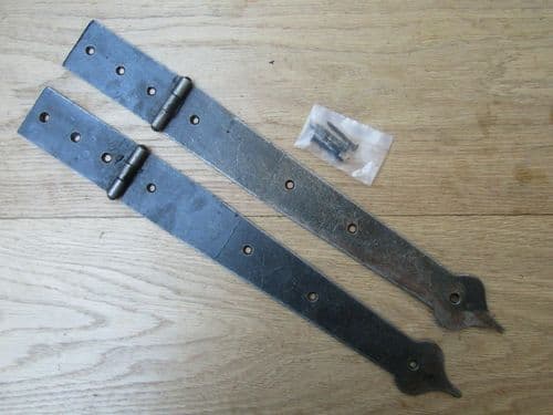 Pair Of 16" Spear Head Strap Hinges