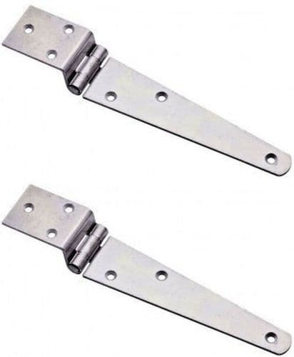 Pair Of 6" Cranked Steal Strap Hinges Antique Iron