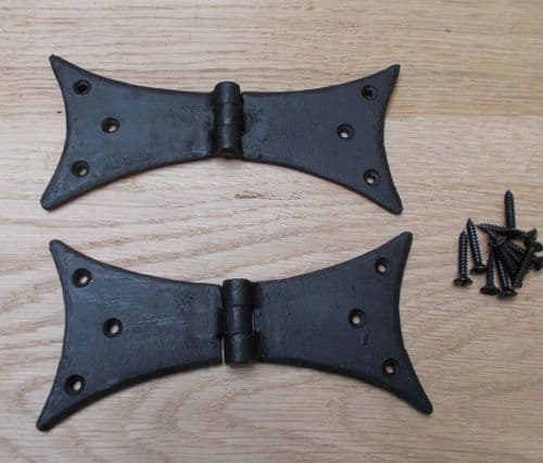 Pair Of 6" Hand Forged Gothic Bat Door Hinges