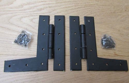 Pair Of 6" Hand Forged Plain H L Hinges