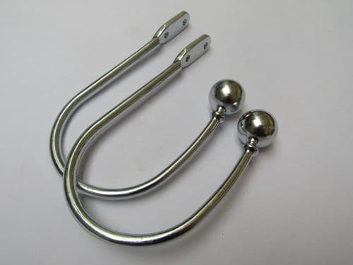 Pair Of Ball End Curtain Hold Backs Polished Chrome