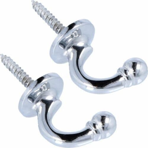 Pair Of Ball End Screw In Hook Polished Chrome