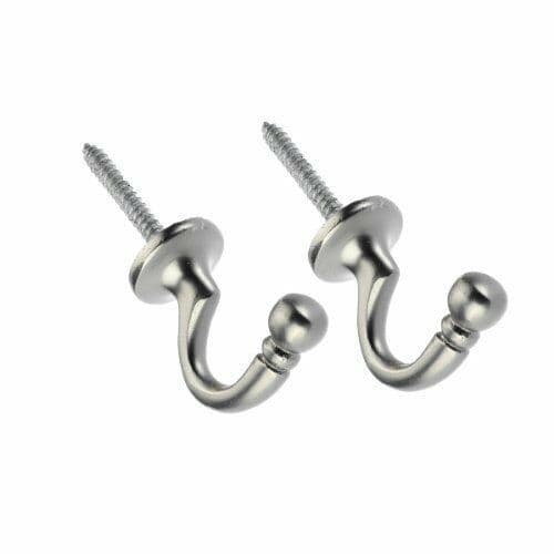 Pair Of Ball End Screw In Hook Satin Chrome