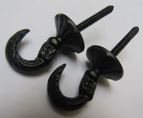 Pair Of Black Curtain Hooks Small Egyptian