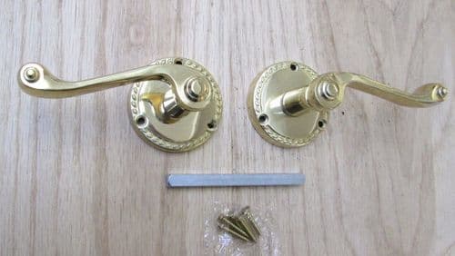 Pair Of Georgian Lever On Rose Door Handles