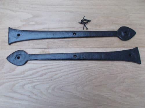 Pair Of Hinge Fronts Black Antique 15" Arrow Head