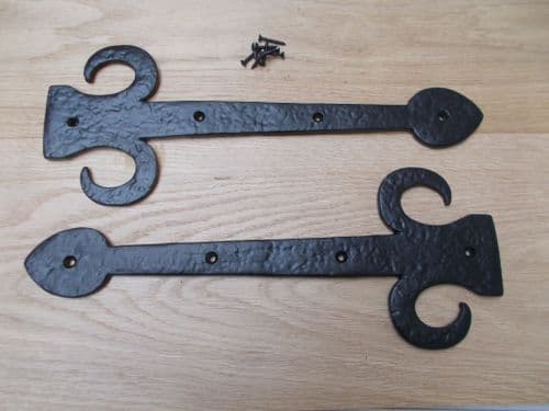 Pair Of Hinge Fronts Black Antique 16" Curl End
