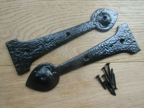 Pair Of Hinge Fronts Black Antique 9" Arrow Head