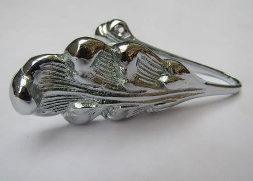 Pair Of Leaf Pattern Curtain Hold Back Polished Chrome