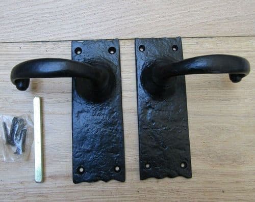 Pair Of Lever Latch Merlin Handles Black Antique