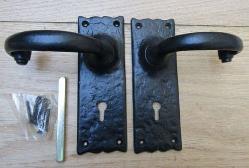 Pair Of Lever Lock Merlin Handles Black Antique