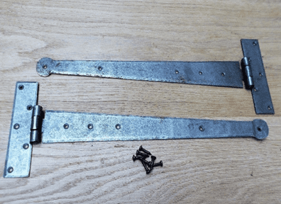 Pair Of Penny End Canet Hinge 10" Antique Iron
